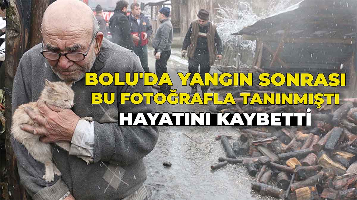 Bolu'da Yangın Sonrası Çekilen O Kareyle Tanınmıştı Bolu'nun Mudurnu ilçesinde, 2018 yılında çıkan yangın sonrası kedisine sarılarak ağladığı görüntüyle Türkiye'nin hafızasına kazınan 93 yaşındaki Ali Meşe yaşamını yitirdi.