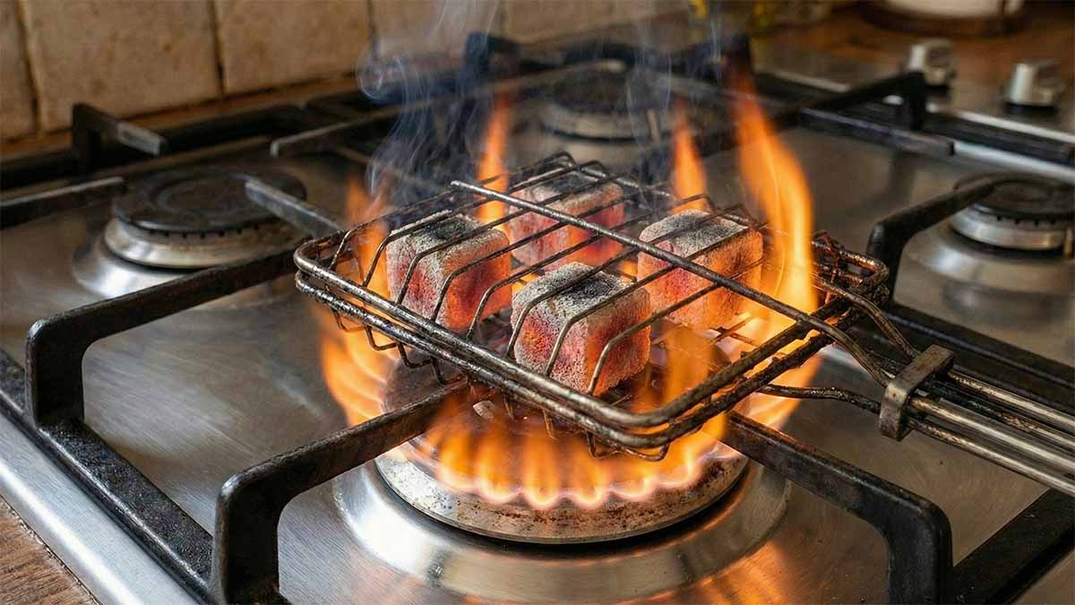 Tel Izgara ile Tüpte Kömür Yakmak
Tel ızgara yöntemi, evde nargile kömürü yakmak isteyenler için en pratik ve etkili çözümdür. Tel ızgara, alev ile kömür arasında tampon görevi görür.