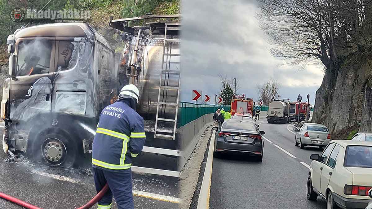 Bolu Dağı'nda Alev Alev Yanan Tanker Trafiği Felç Etti2