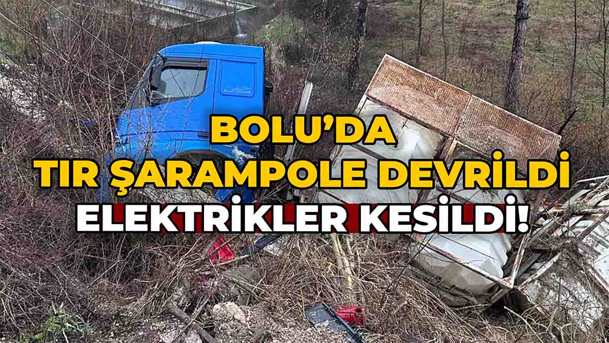 Bolu'da Tır Şarampole Devrildi