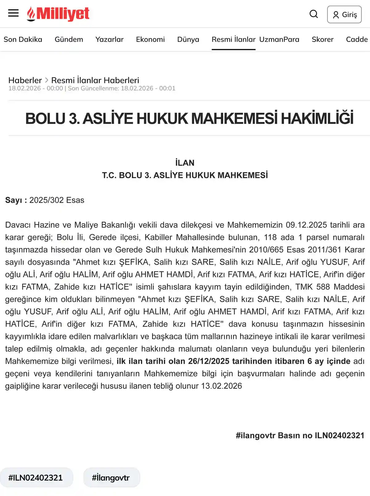 ILN02402321 nolu resmi ilan
