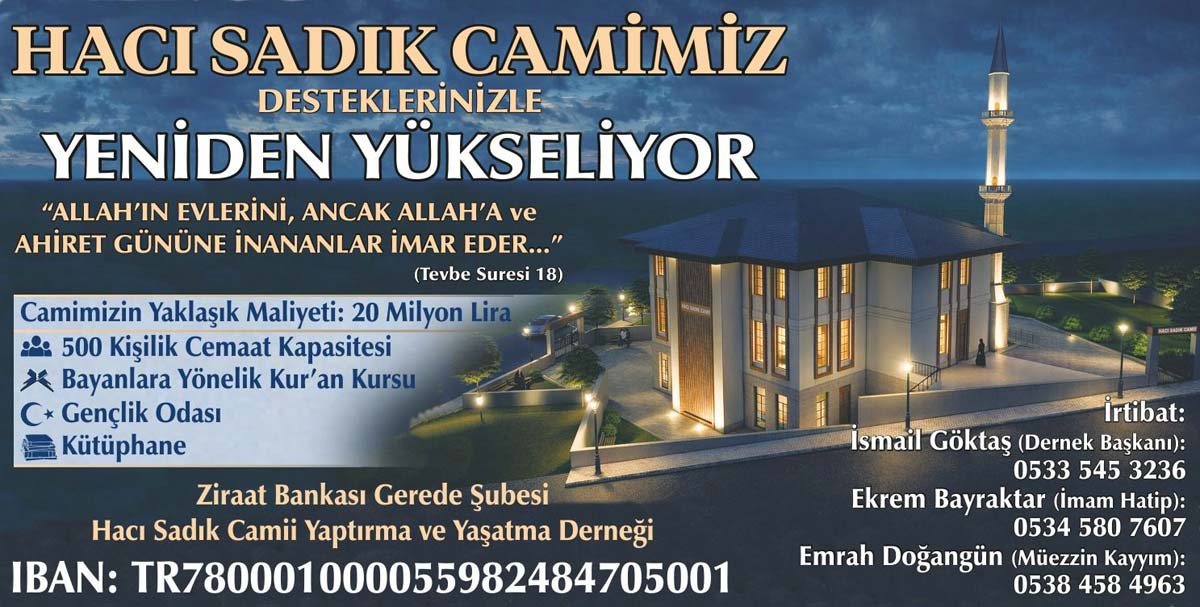 Yenimahalle Hacı Sadık Camii Bağış