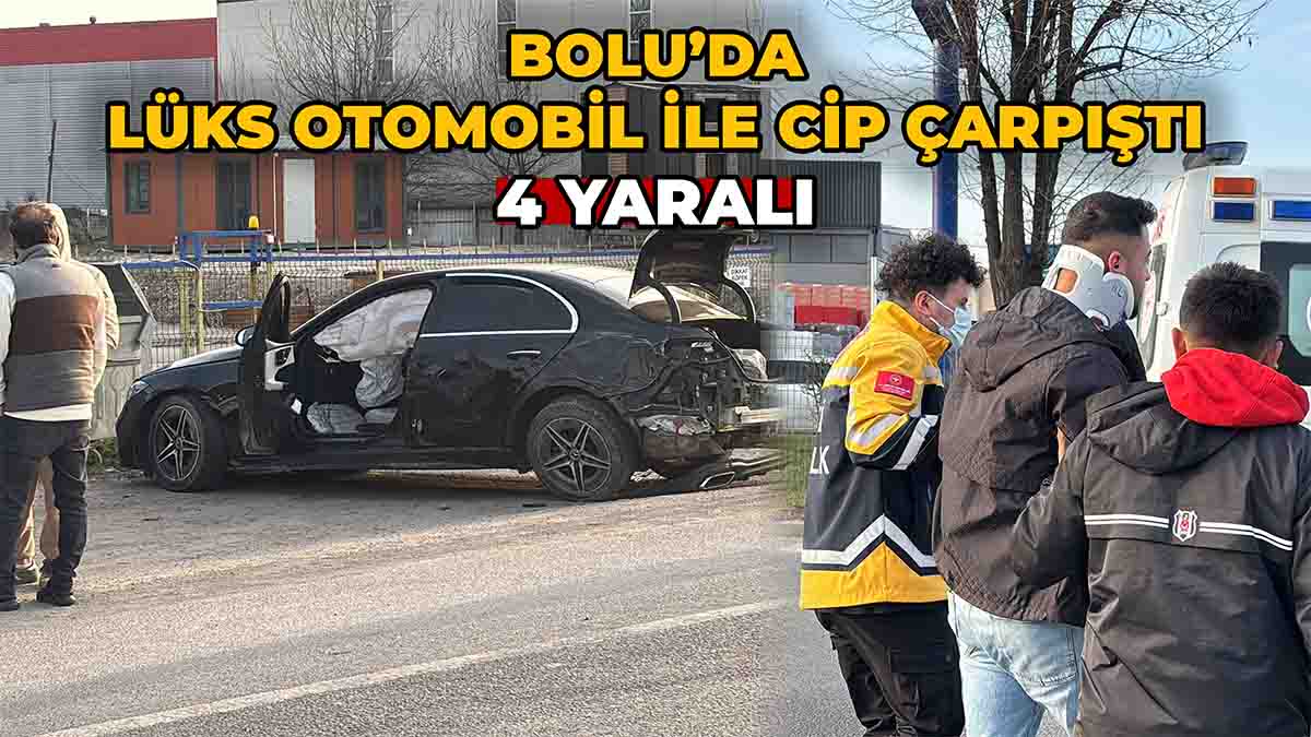 Bolu’da Lüks Otomobil ile Cip Çarpıştı
