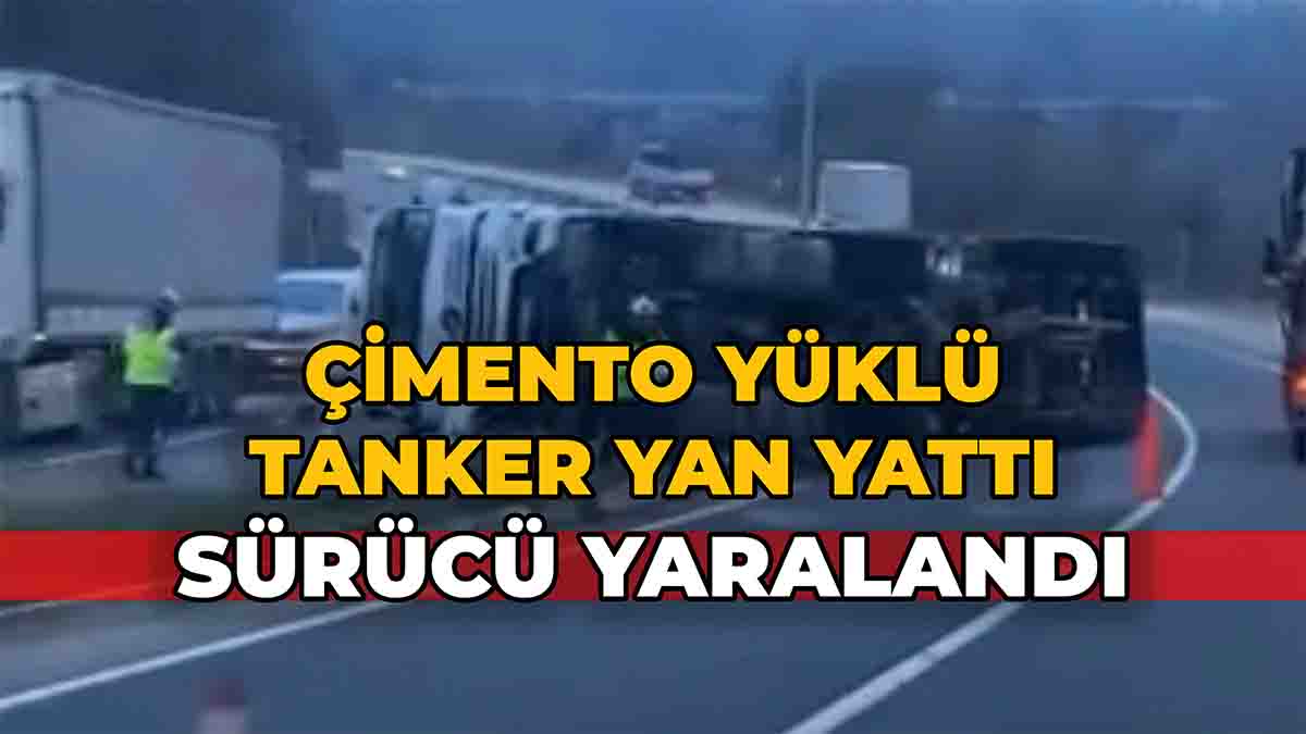 Çimento Yüklü Tanker Yan Yattı2