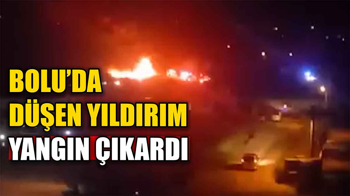Bolu’da Yıldırım Düşen Alanda Yangın Çıktı