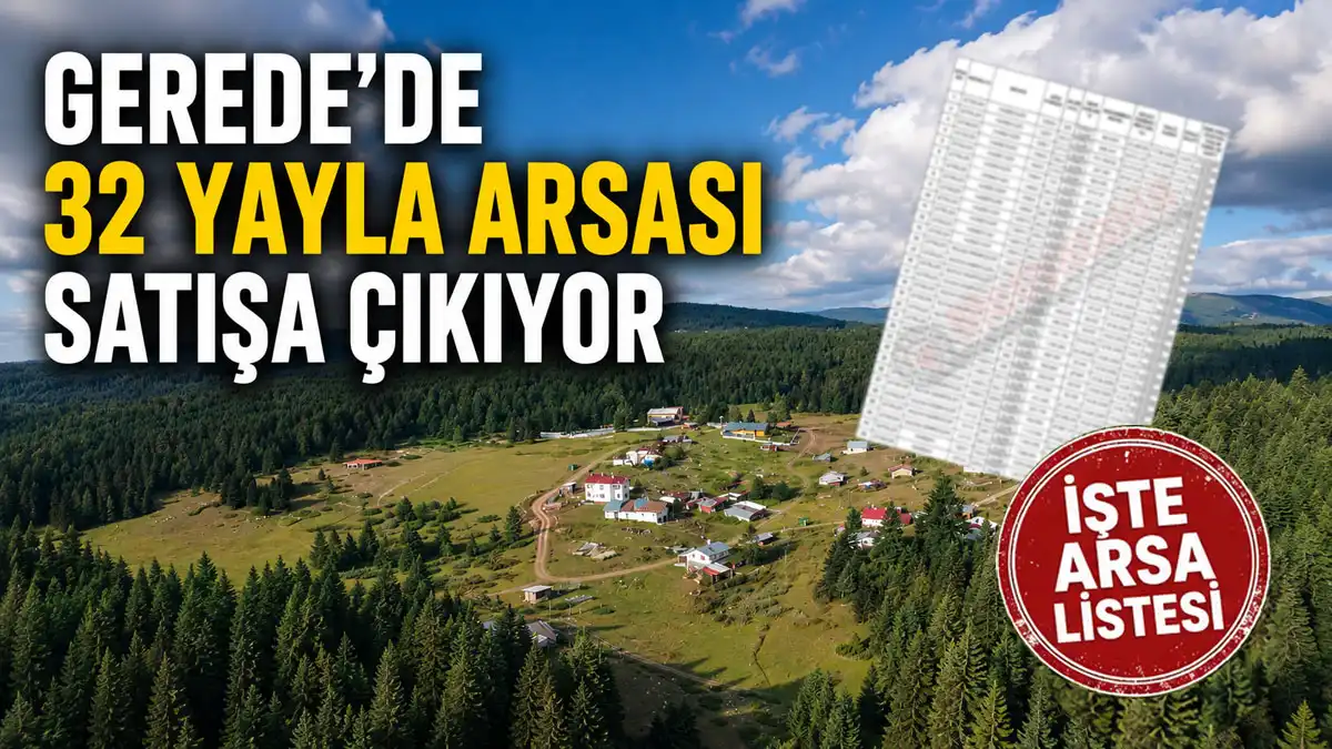 Gerede'de 32 Yayla Arsası Satışa Çıkıyor, İşte Arsa Listesi