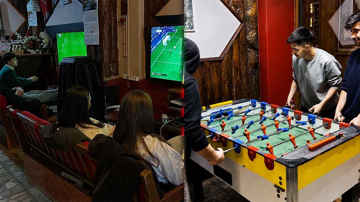 Bolu Gerede Playstation Kafe LangırtPlaystation 5 ve Langırt oynayan gençler.