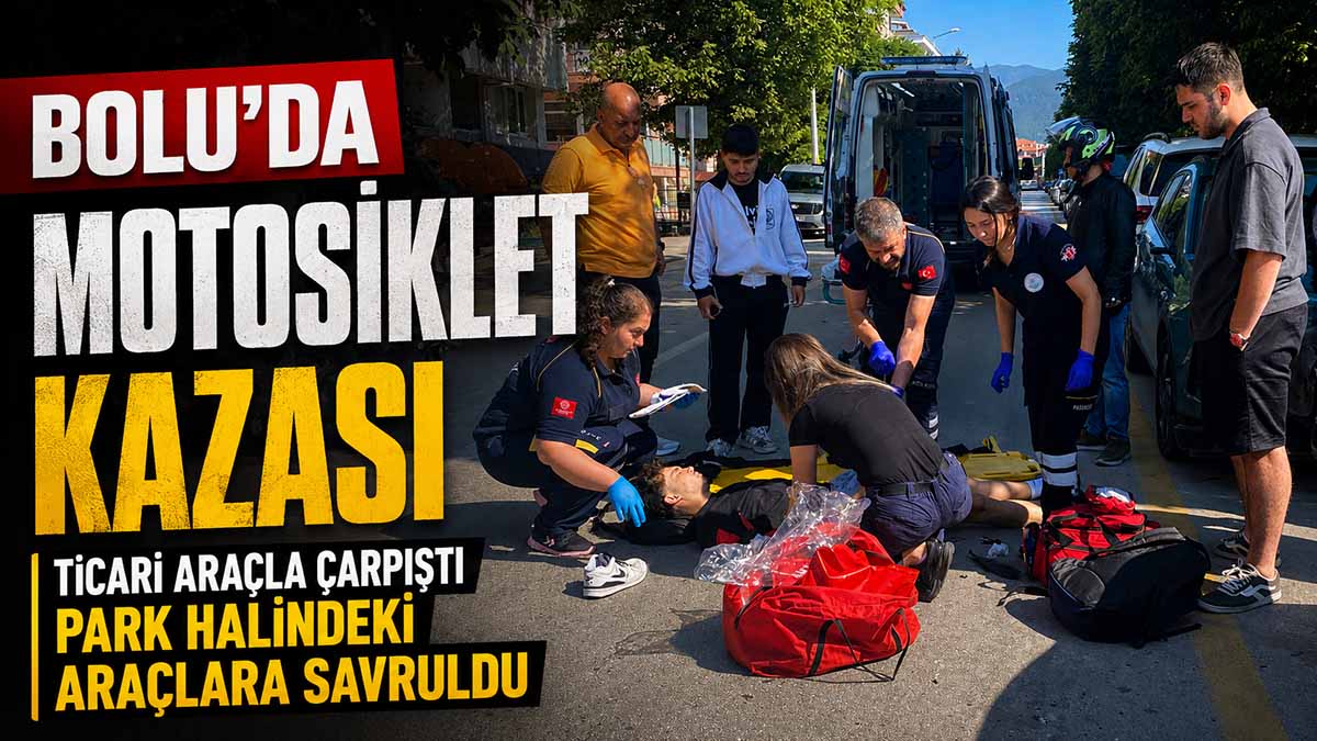 Bolu’da Motosiklet Savruldu