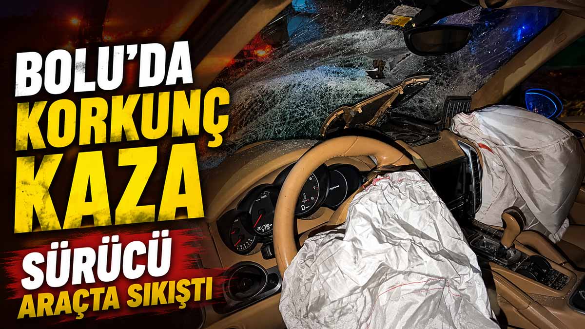 bolu'da park halindeki araca çarpan sürücü