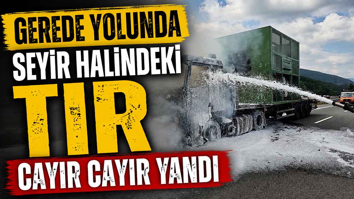 Gerede Yolunda Seyir Halindeki Tır Alevlere Teslim Oldu