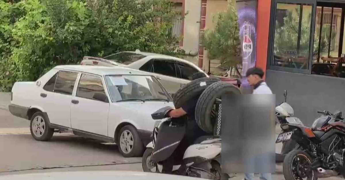 ankarada kuryenin lastik tasima yontemi sasirtti ZyEsVESW.jpg