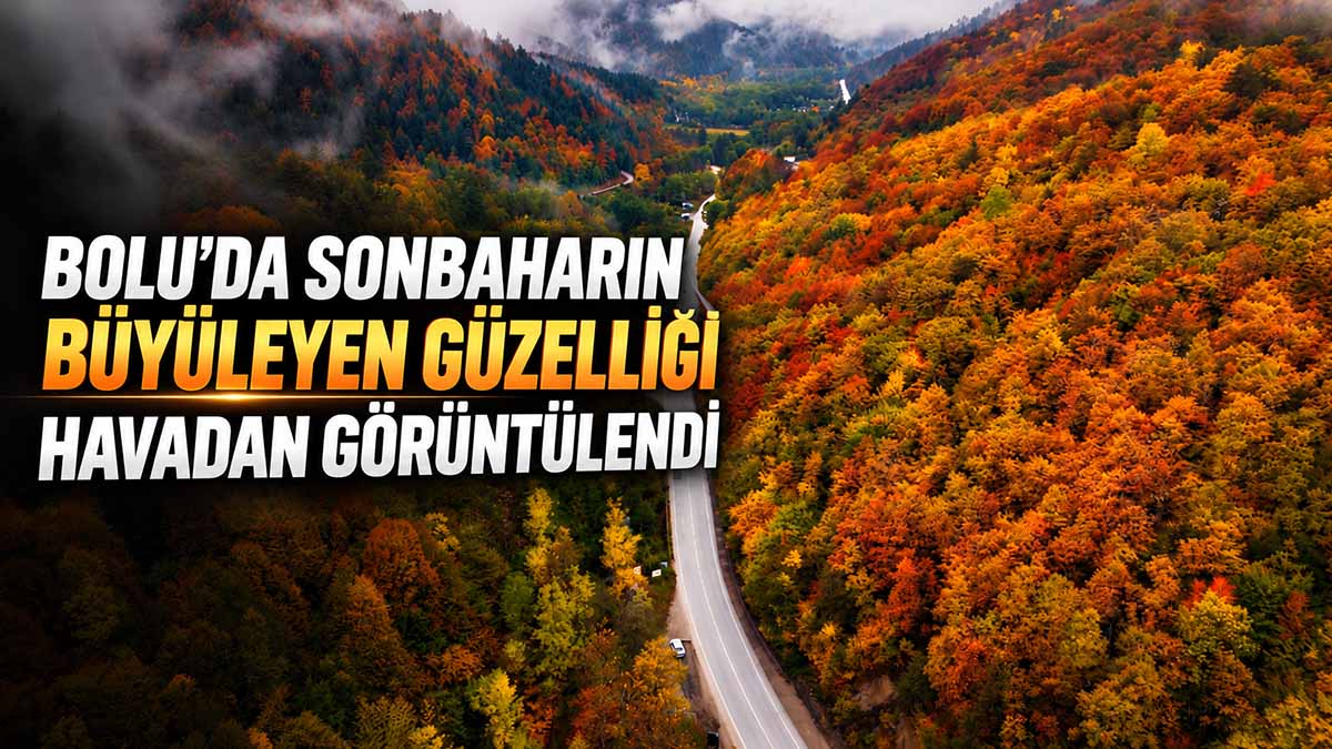 Bolu'da Sonbaharın Büyüleyen Güzelliği Havadan Görüntülendi