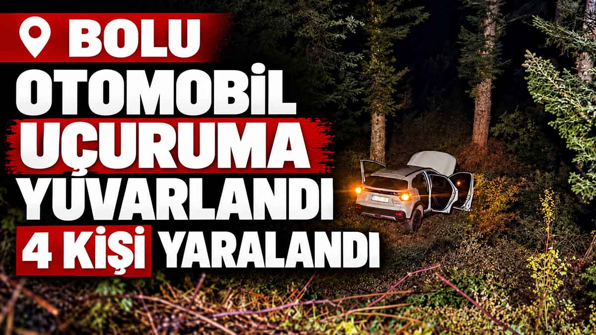 bolu otomobil uçuruma yuvarlandı